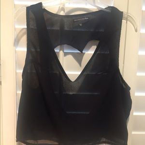 Brandy melville heart cropped tee