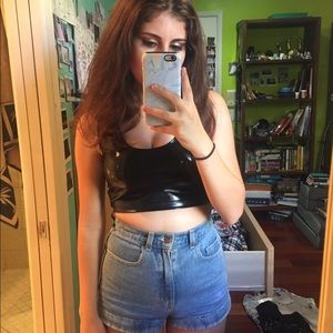 american apparel pleather crop top