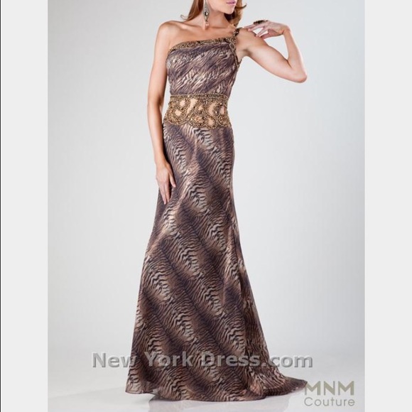 MNM Couture One Shoulder Evening Gown