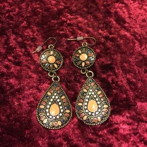 Boho drop style multicolored earrings