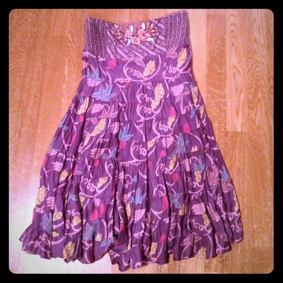 Free People purple strapless dress