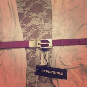 White House Black Market Magenta Reversible Belt