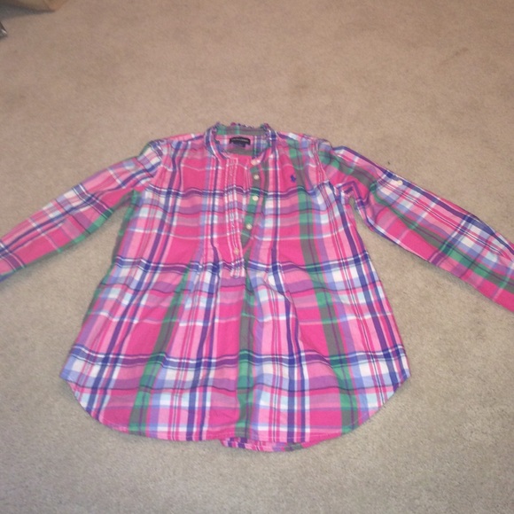 Girls Plaid Polo Tunic