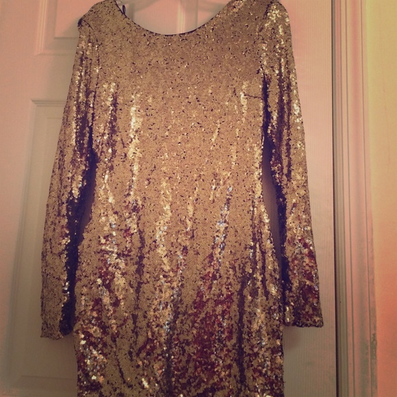 Gold Sequin Party Dress