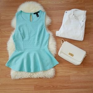 Forever 21 mint peplum top