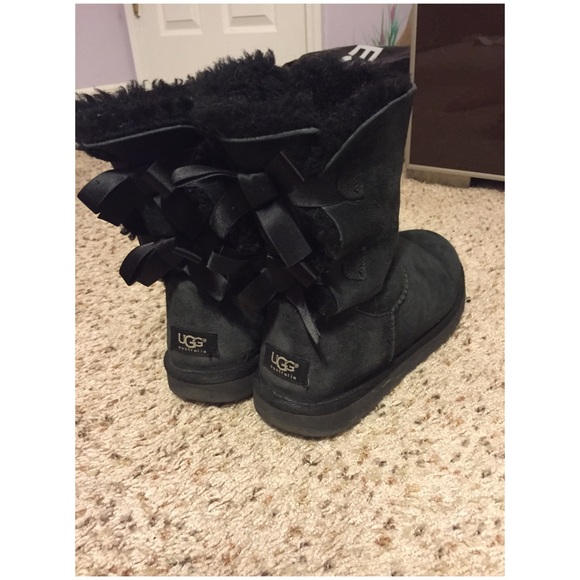 UGG Shoes - Black UGG Bailey Bow Boots