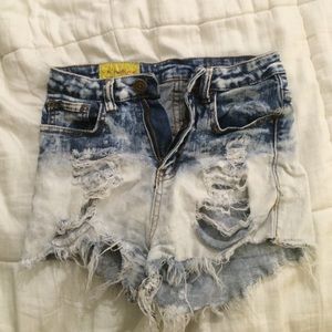 high-rise denim shorts