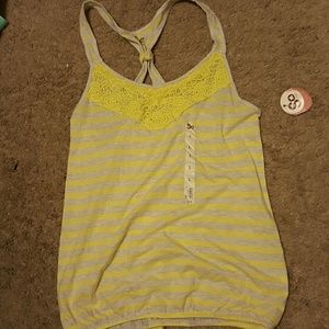 Yellow and grey striped tank
