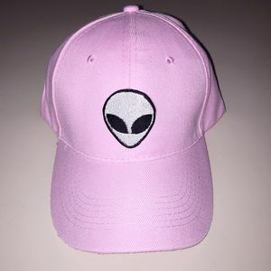 Pink alien baseball cap