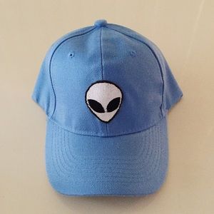 Blue alien baseball cap