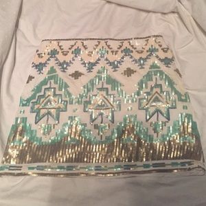Sequin Skirt Aztec Design