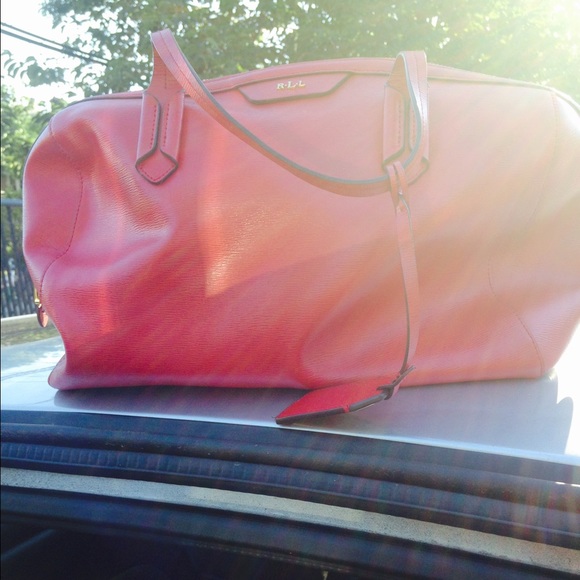 Ralph Lauren cherry red clutch bag - Picture 2 of 2