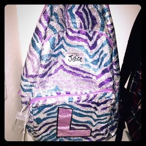 Justice book bag large bling