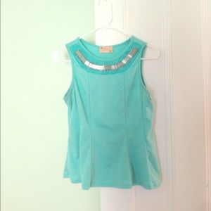 Tiffany blue peplum top