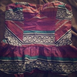 Peplum Multi-colored Tube Top