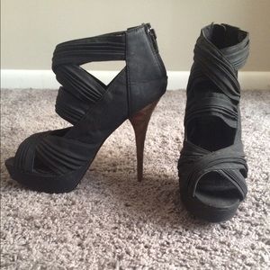 High heeled shoes