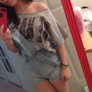 H&M Highwaisted Overall Shorts size 2