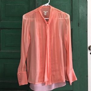NWT J Crew Peach Silk Blouse