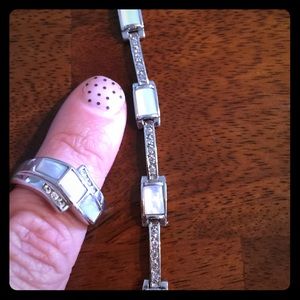 Ring and bracelet set mother of pearl.