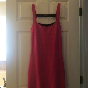 Pink and Black fitted knee length dress