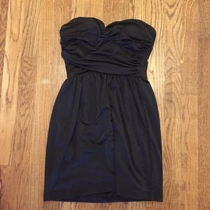 Simple black strapless dress