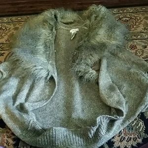 Fur lined cardigan