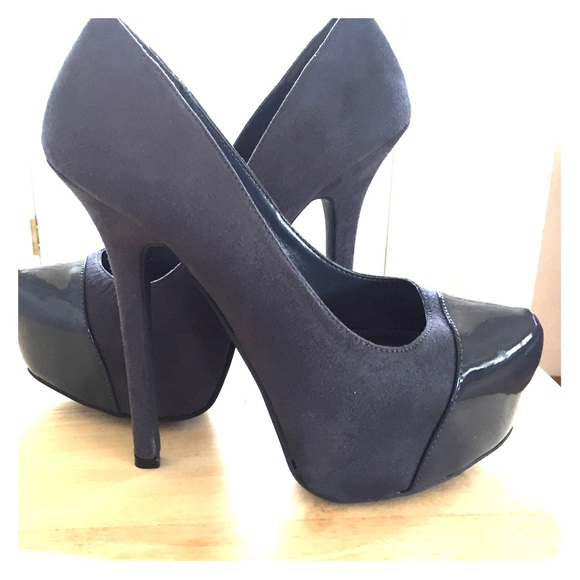 Grey heels with platform
