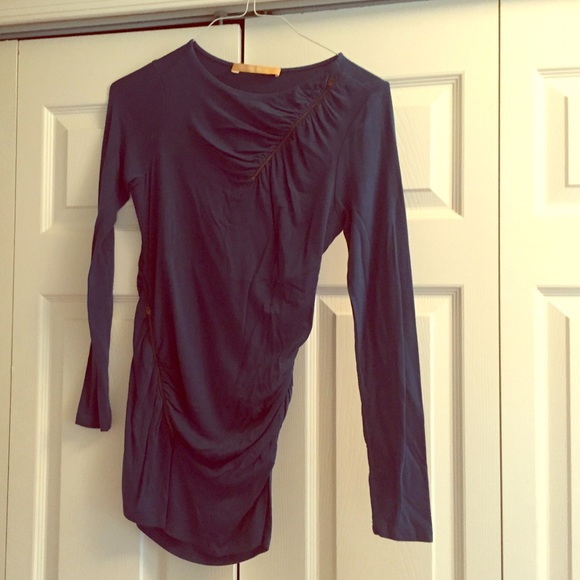 Teal knit zipper shirt - Picture 1 of 4