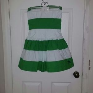 Green and white Abercrombie strapless dress