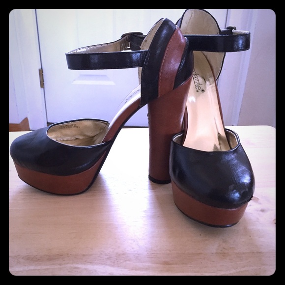Black and butterscotch heels