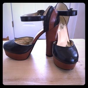 Black and butterscotch heels
