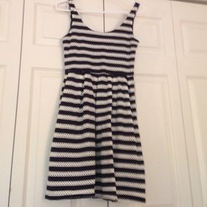 Navy blue and white crochet dress