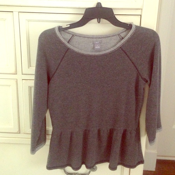 Aerie Gray Peplum Sweatshirt