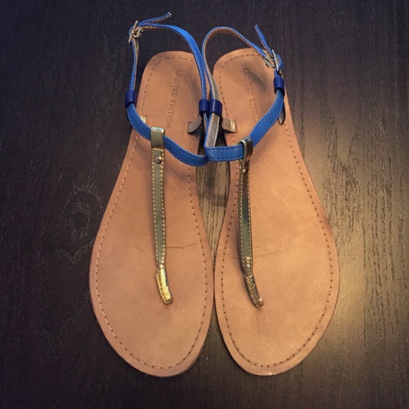 Gold and blue sandal