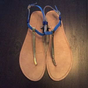 Gold and blue sandal