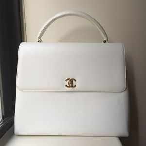 White vintage Chanel bag