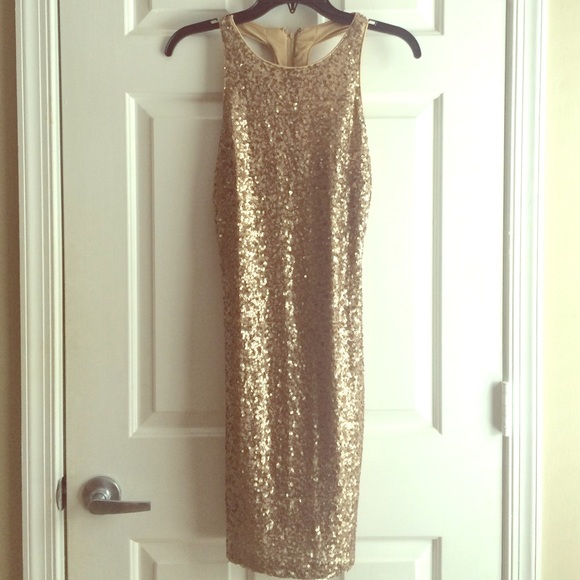 Badgley Mischka Dresses & Skirts - Gold Sequin Badgley Mischka Cocktail Dress, NWT