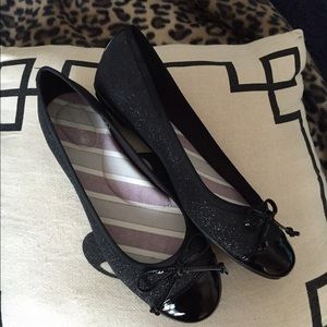 Sperry top- sider black glitter ballet flats
