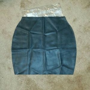 Black latex skirt