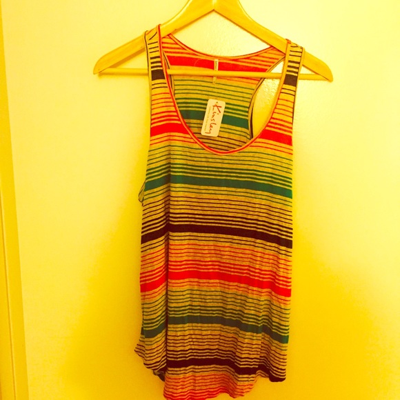 NwT Neon strips tank top brand new