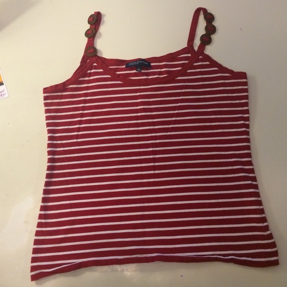 Red & White Striped Tank Top