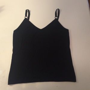 Knit Silk-Cashmere etc Blend Black Tank