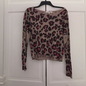 XXI cropped cheetah print sweater