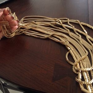 Gold evening necklace