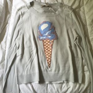 Cropped Gray Ice cream sweater