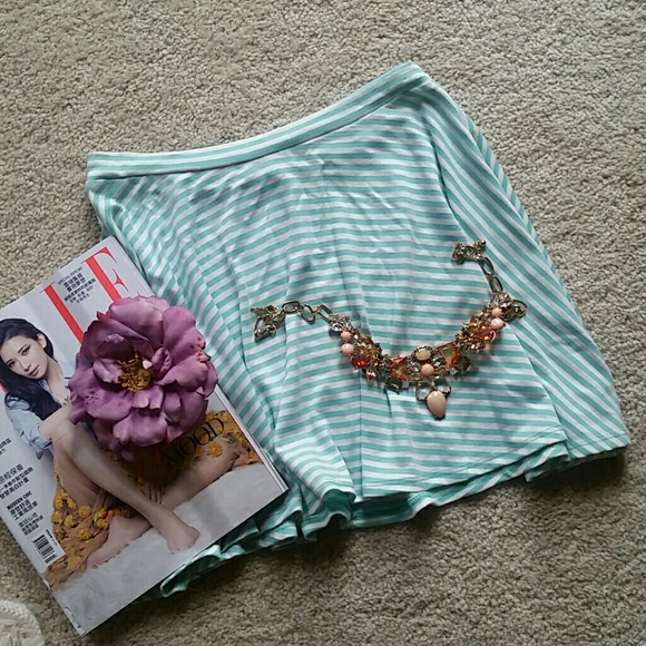 Flirty Summer Blue and White Skirt