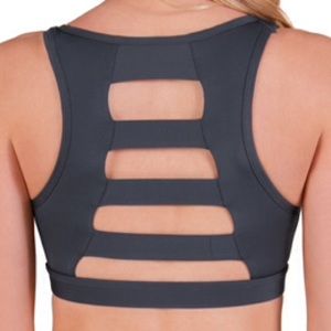 Grey Strappy Back Sports Bra