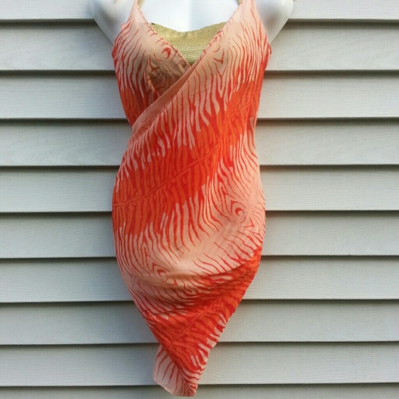Orange Beach Coverup Bathing Suit Coverup 1 size