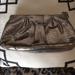 Stella & Dot Pewter metallic clutch