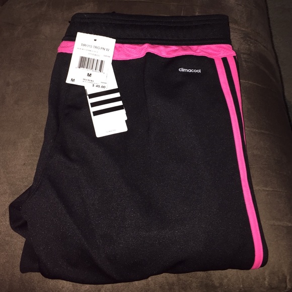 Adidas Pants - Adidas Pink Striped Skinny Sweats 💖